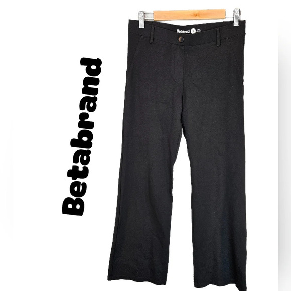 Betabrand Pants Womens Sz M Black Stretch Pull On Career Casual Bootcut - Picture 1 of 9